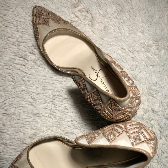 Jessica Simpson Gold mesh heels - Picture 3 of 5